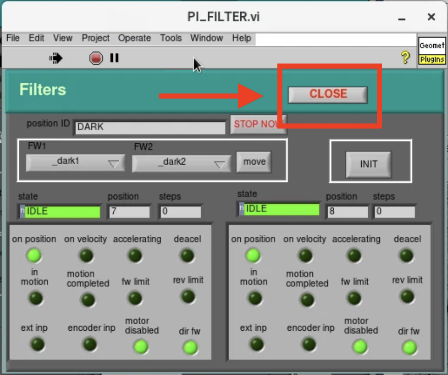 NEWFIRM Filter Close